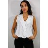 White blouse with veiled collar