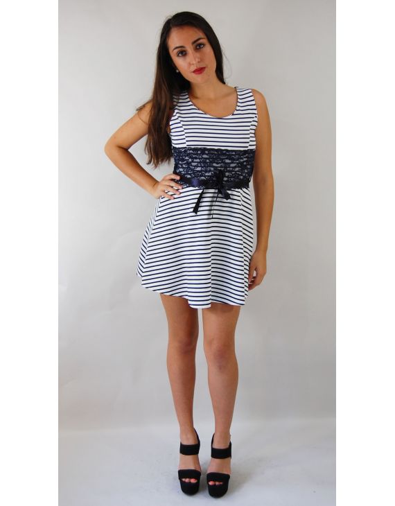 sleeveless striped dress