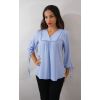 Blue tunic with laced cuffs
