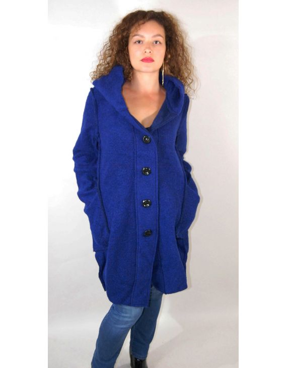 Azul largo abrigo azul azulado