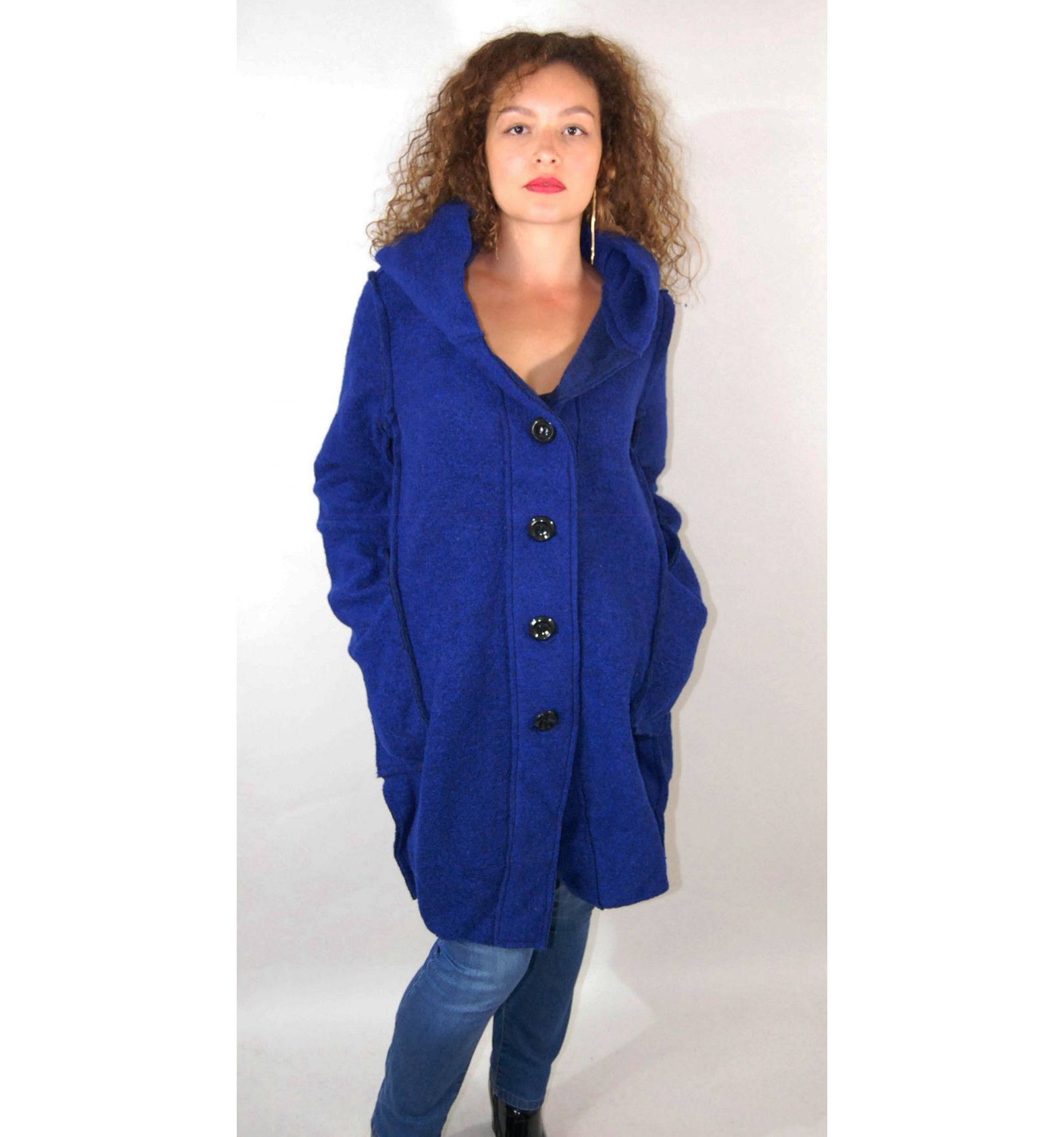 buy cheap blue long coat